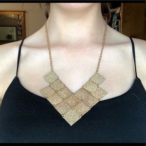 Grid plated statement necklace